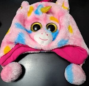 Ty Beanie Boo Wishful Unicorn Winter Plush Hat Size OSFM